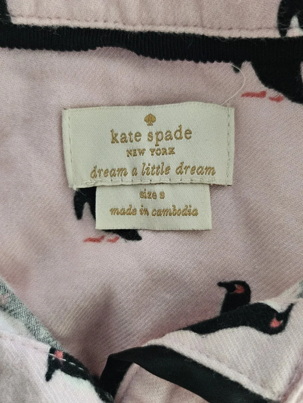 Kate Spade Dream A Little Dream Penguin Pajama Set Pink Size S